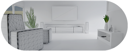 3D Innenvisualisierung mit Wireframe 3D Innenvisualisierung mit Wireframe